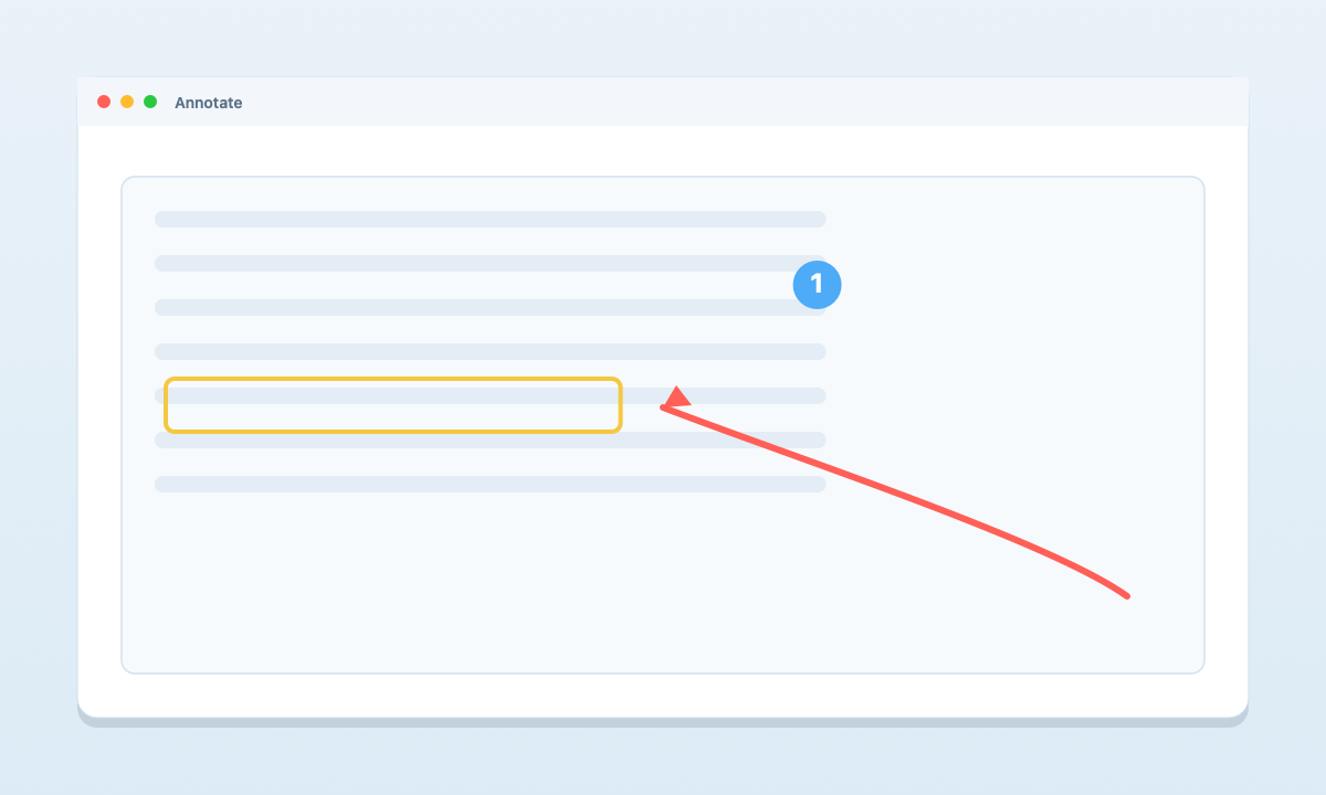 A screenshot annotated with an arrow, box, and numbered step