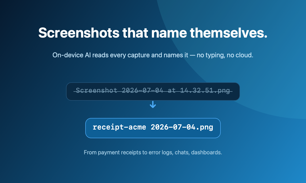ScreenDrafter names each capture with on-device AI